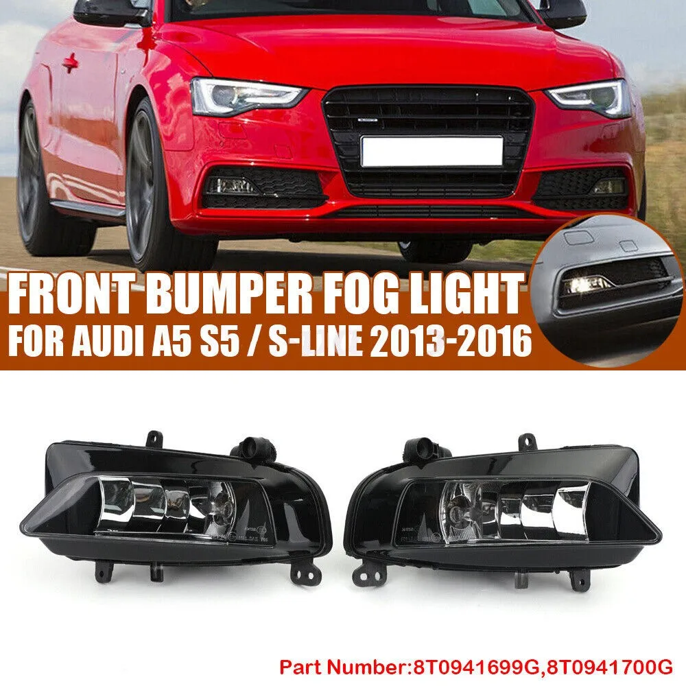 Left Right Car Front Light Halogen Fog Lamp Clear Whit Bulds For AUDI A5 S-Line S5 2013 2014 2015 2016 8T0941699G 8T0 941 700G