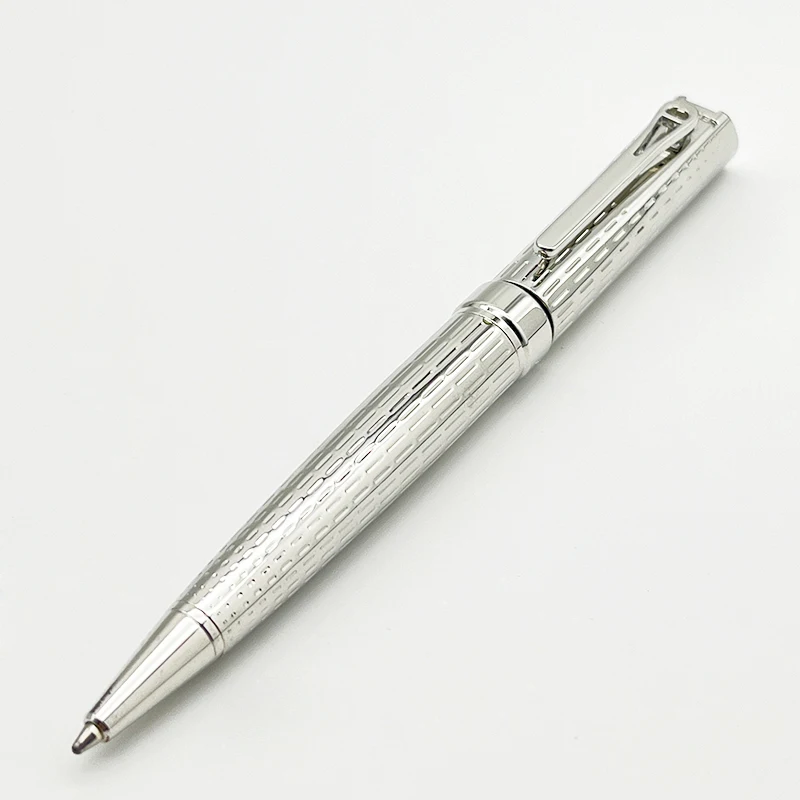 Luxury A-n-r Ballpoint Pen Classic Silver Exquisite Carving Pattern Office School Supplies Smooth Writing