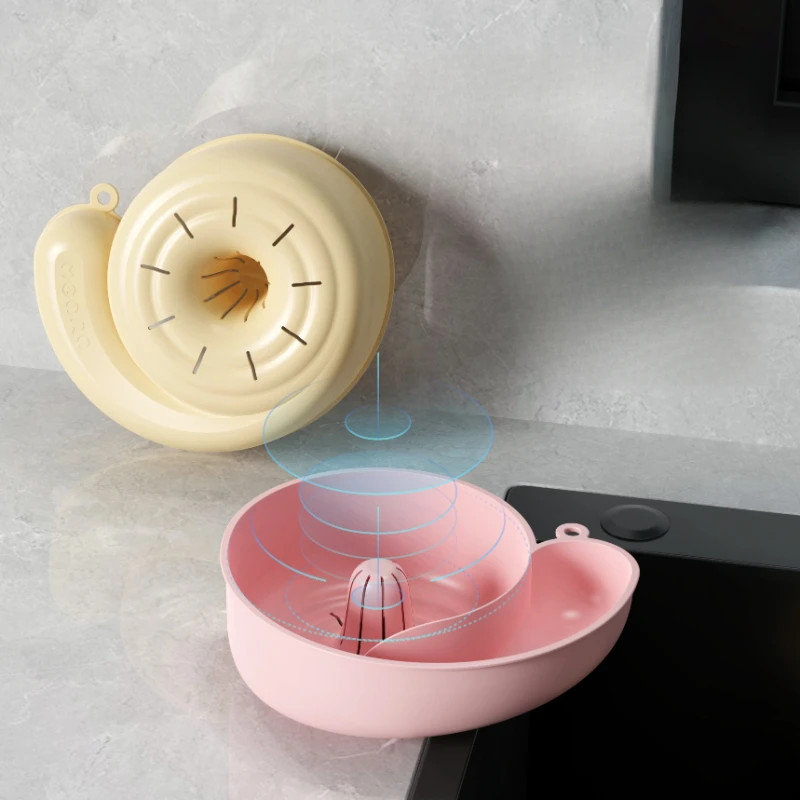 Kitchen Creative Snail Automatic Cleaning Drain Basket Hand Wash Free Fruit Coarse Grains Clear Artifact Home High Beauty