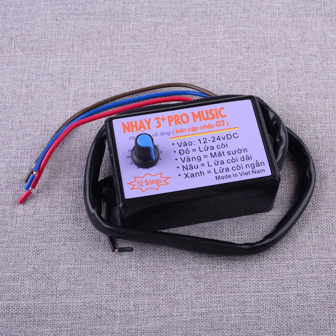 12 Sound Musical Horn Control Unit Controller Universal for Car Truck Marine Boat 12-24V Black Plastic