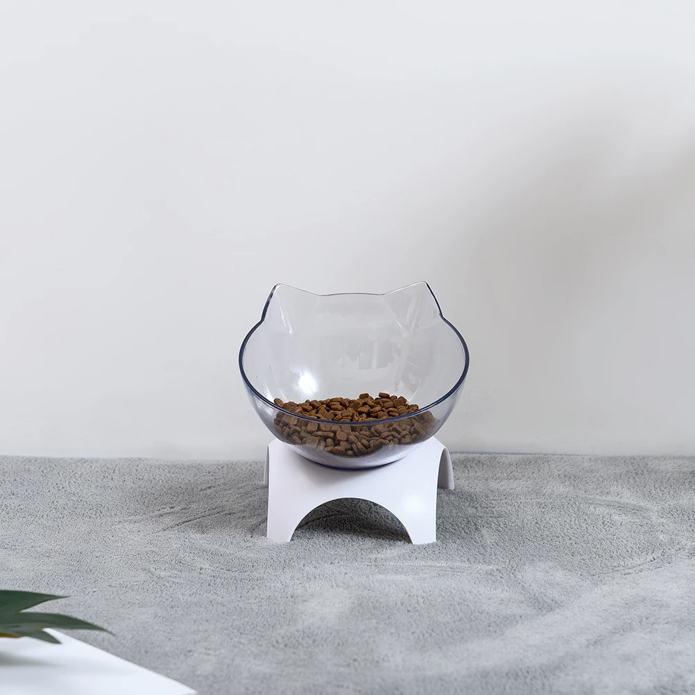 

Pet Feeder Cat Bowls White Tilted Food Neck Protective Supplies Drinking Bowl Easy Clean Anti Environmental