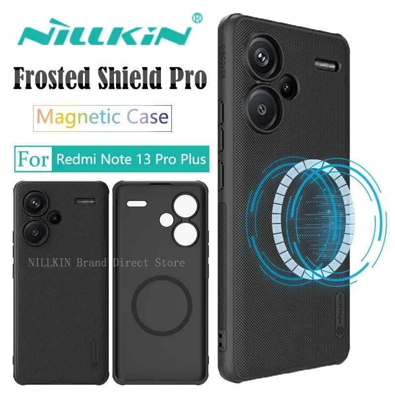 

NILLKIN Super Frosted Shield Pro Magnetic Case, TPU+PC, Magsafe Case, Back Cover for Redmi Note 13 Pro Plus 5G, Anti-Fingerprint