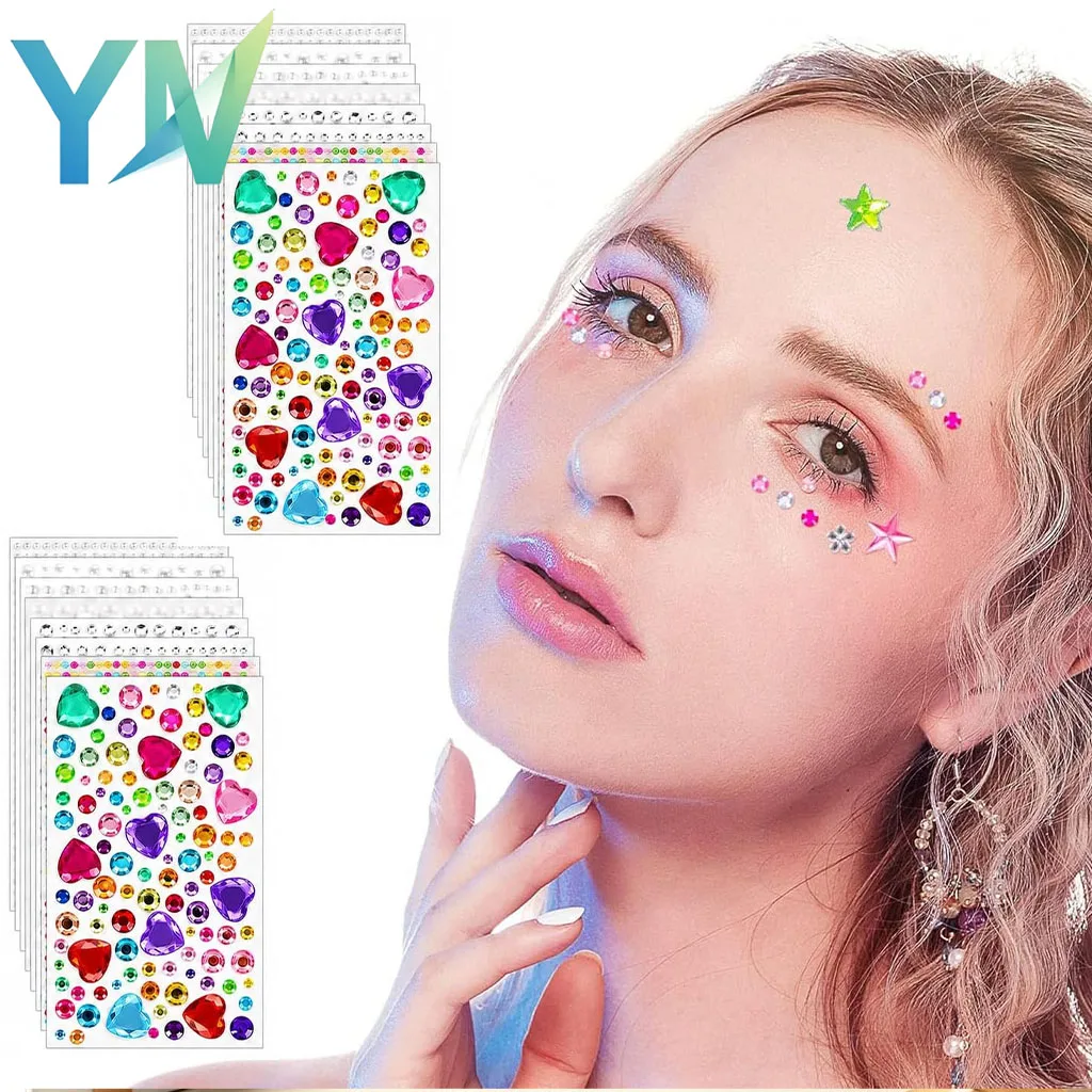 1-4Sets Children Reward Diamond Stickers 3D Self Adhesive Decorative for Handmade Craft DIY Decorating Home Classroom Activity