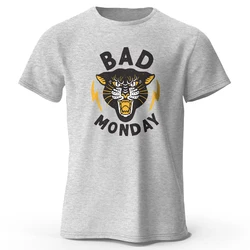 Bad Monday Print, Men's Novel Graphic Design T-shirt, Casual Comfy Summer Tees for Men's Daily ActivitiesTops Clothing