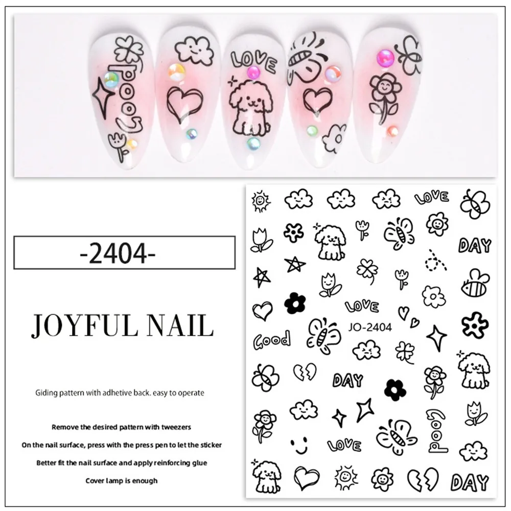 Nuvole di cuore decorazioni per unghie Creative a lunga durata a forma di cuore e nuvola Doodle Style Nail Art Trending Now Cute Fun Trendy adorabile