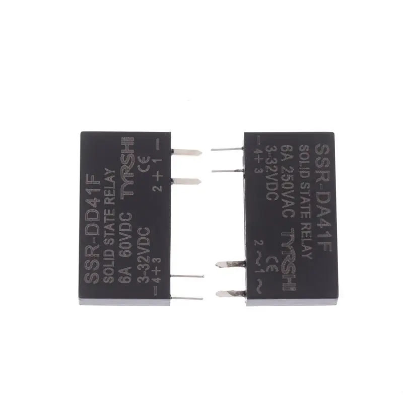 SSR-41FDD/41FDA مرحلات الحالة الصلبة تيار مستمر إلى تيار مستمر وحدة التتابع النحيفة 3-32VDC 6A مرحل صغير عدم الاتصال DIN السكك الحديدية التتابع التيار المتناوب تيار مستمر التحكم