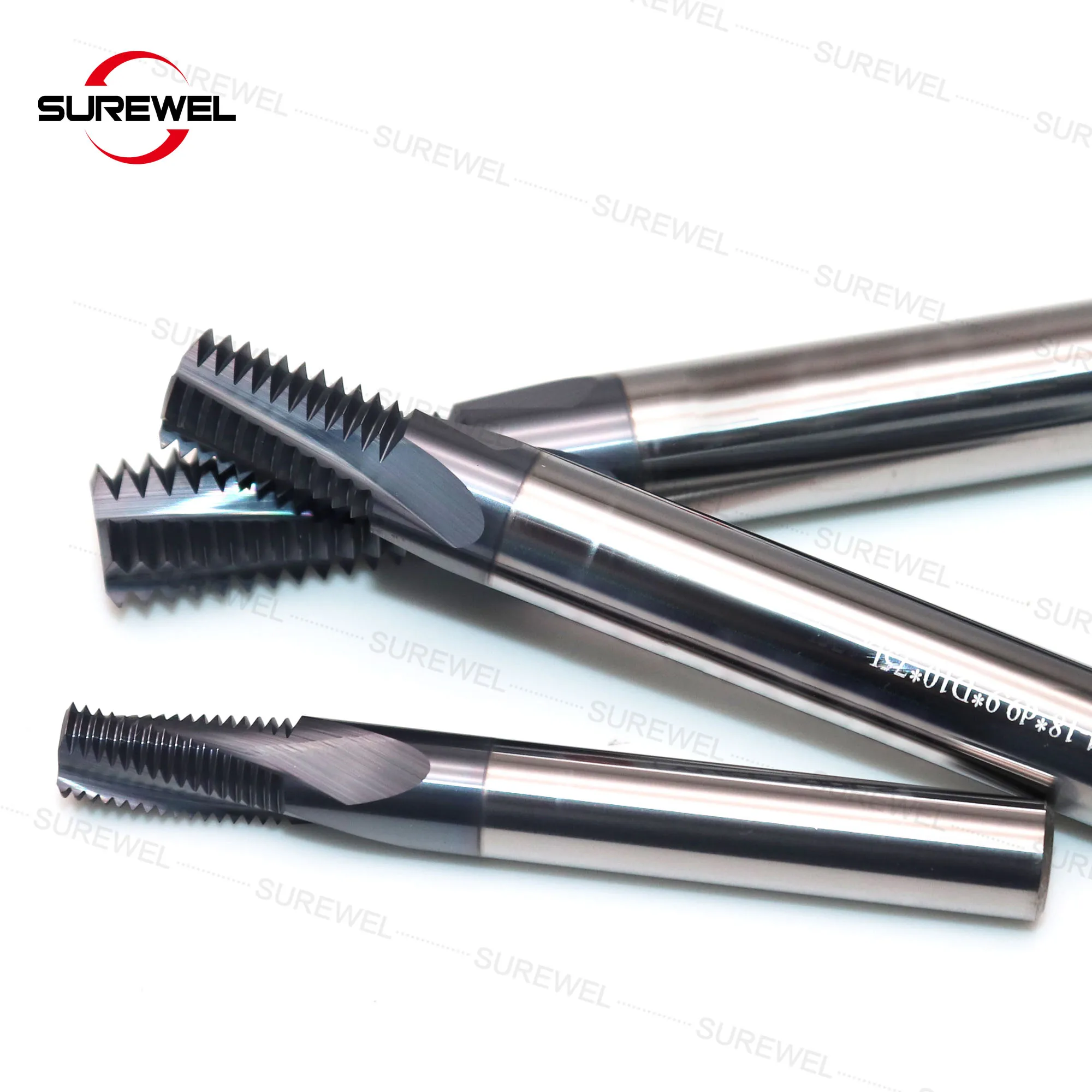 SUREWEL คาร์ไบด์ Balzers เคลือบ HRC65 เหล็กทังสเตนเครื่องตัดด้าย Full-Tooth NPT1/16 "1/2" CNC Machining Center เครื่องมือ