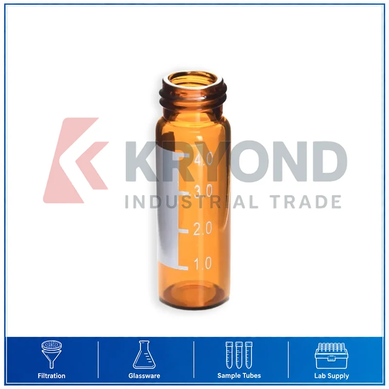 4ml Amber Glass Chromatography Vial Black Open Top Cap Sample Bottle Laboratory Supplies 100pcs Research Use Application Series