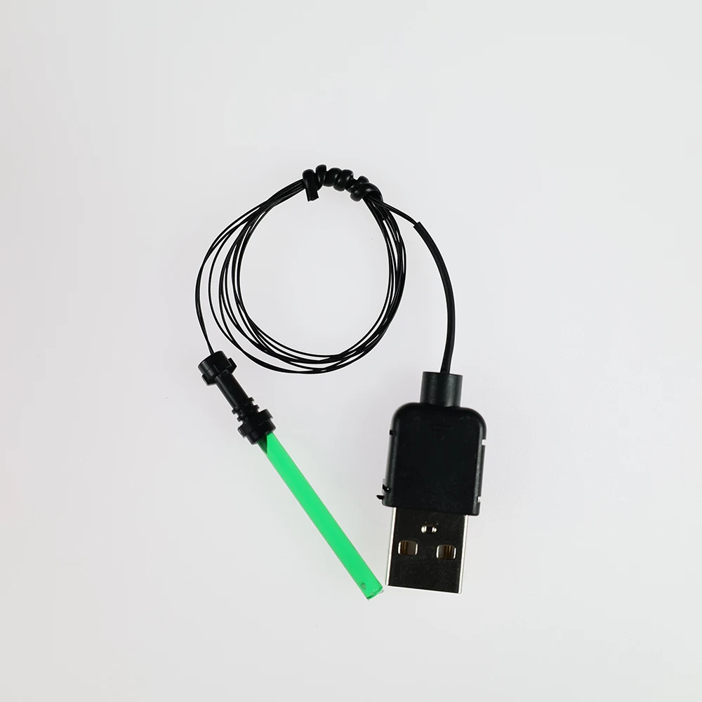 2 PCS USB Small Lightsaber LED Light Swords Trooper Movie Figures Accessories Blocks Bricks Weapons DIY Toys