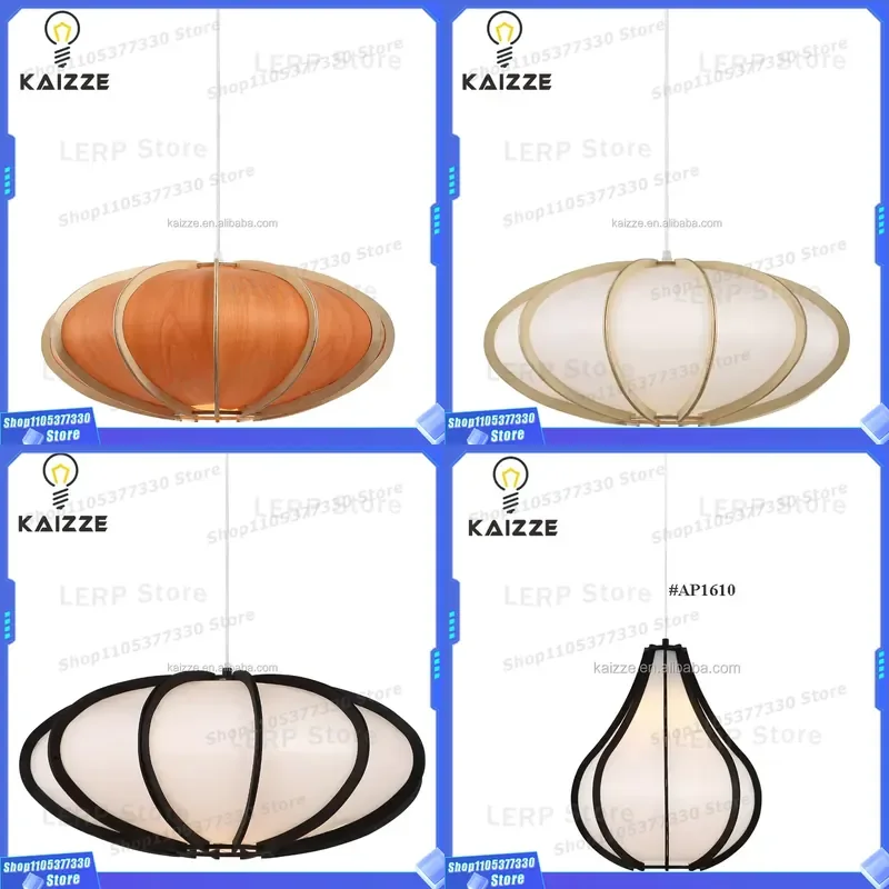 Japanese Style Wooden Chandelier Indoor Ceiling Lamp Natural Wood Pendant Light for Living Room Bedroom Home Decor Lighting