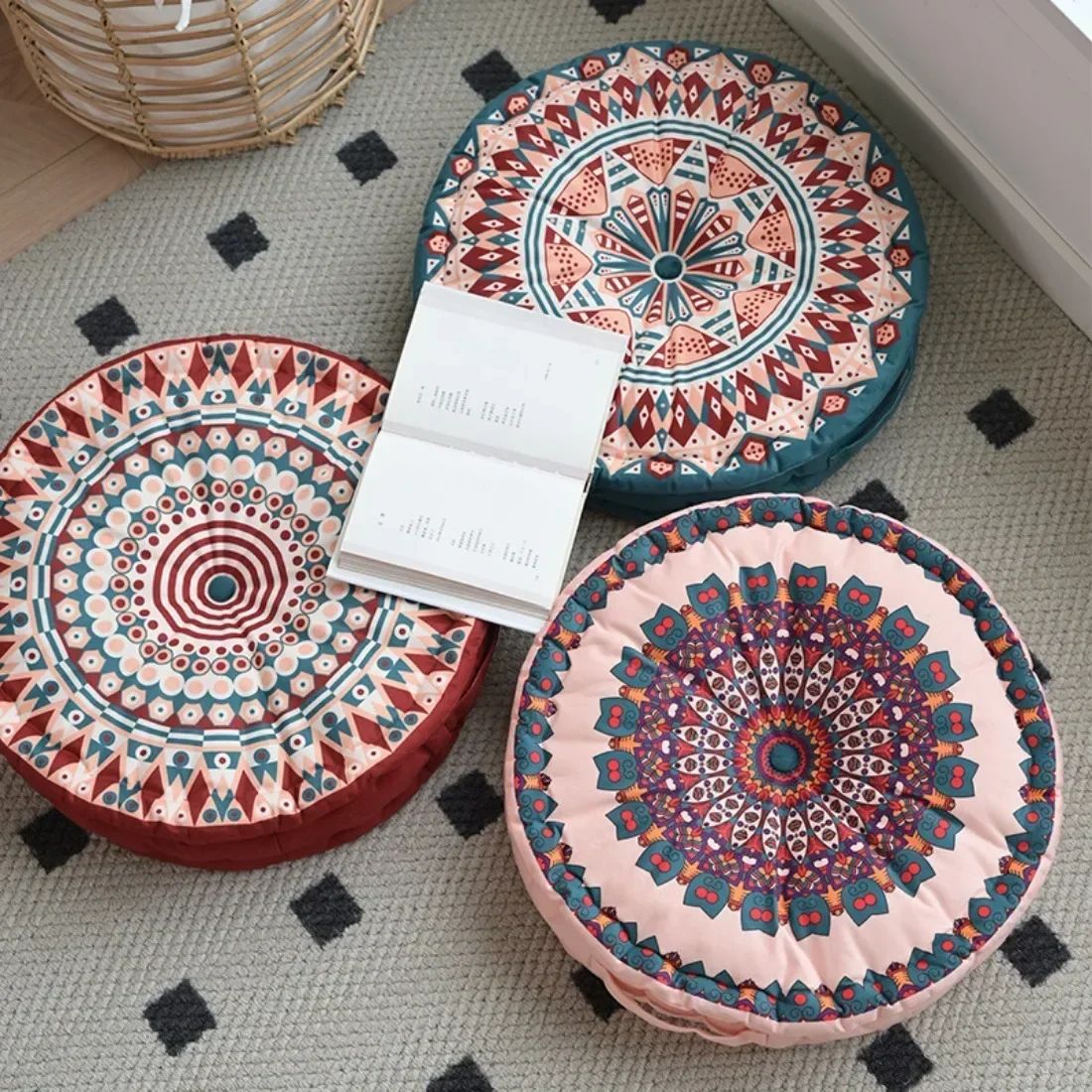 45cm floor cushion thickened round bohemian style window cushion tatami cushion chair Living Room Sofa Balcony Outdoor HomeDecor