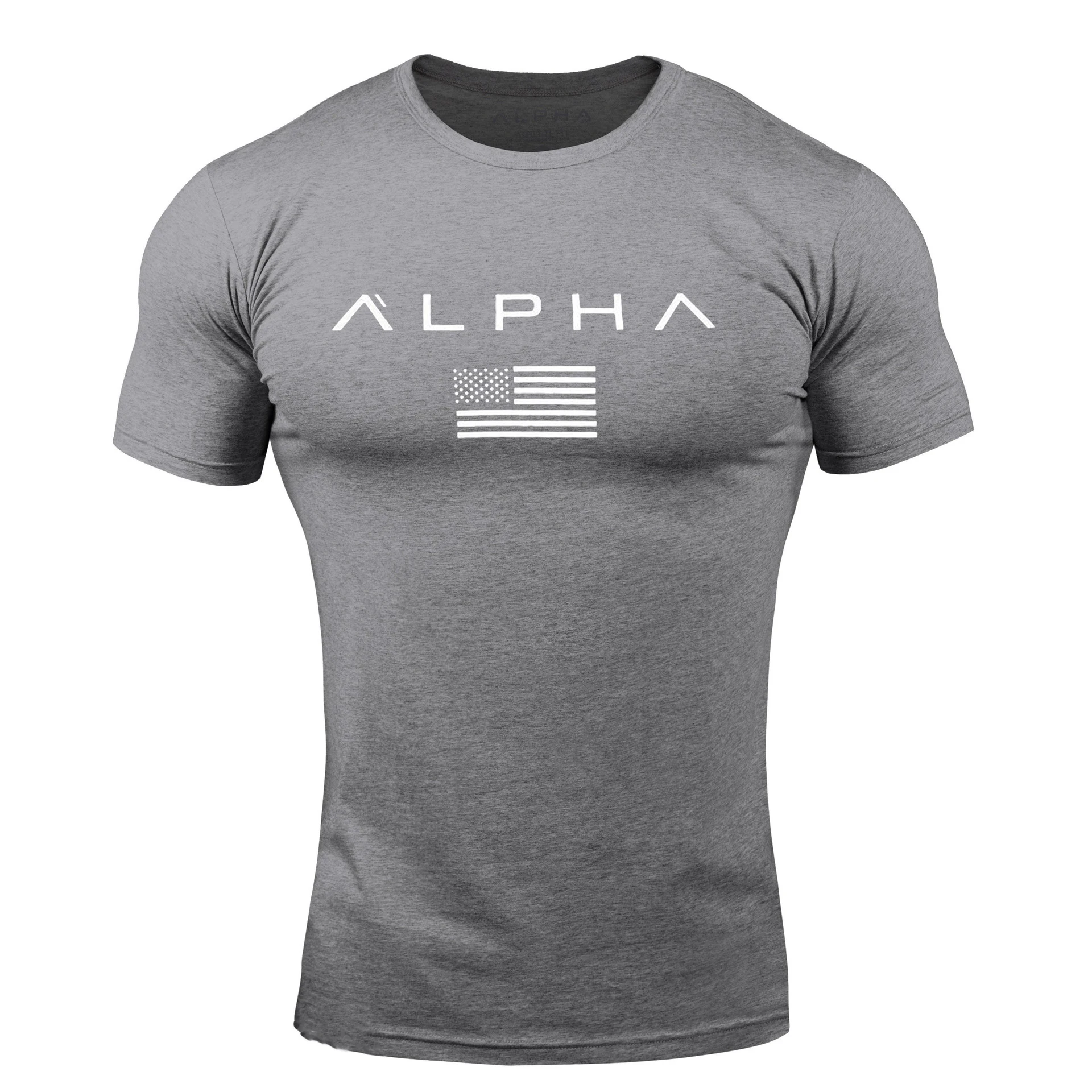 Sports T Shirt ALPHA Fitness T Shirts Casual Gym Running Quick Dry Training Tops Adult Kids Clothing 100%Cotton Sweatshirt Tees