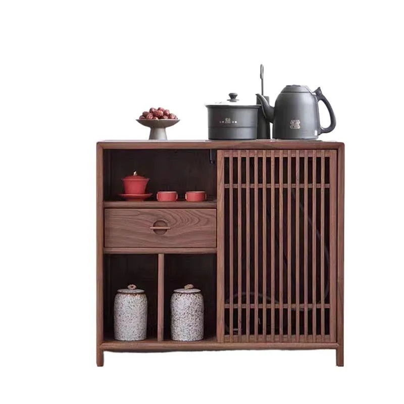 Chinese solid wood household side cabinet, simple and modern, boiling water in the living room, multi-functional storage
