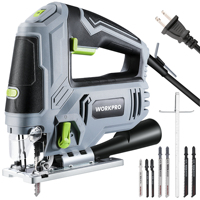 WORKPRO 850W Corded Jig Saw, Jigsaw Tool Corded Electric Power Cutter for Wood, Metal and Plastic Cutting with 7 Blades