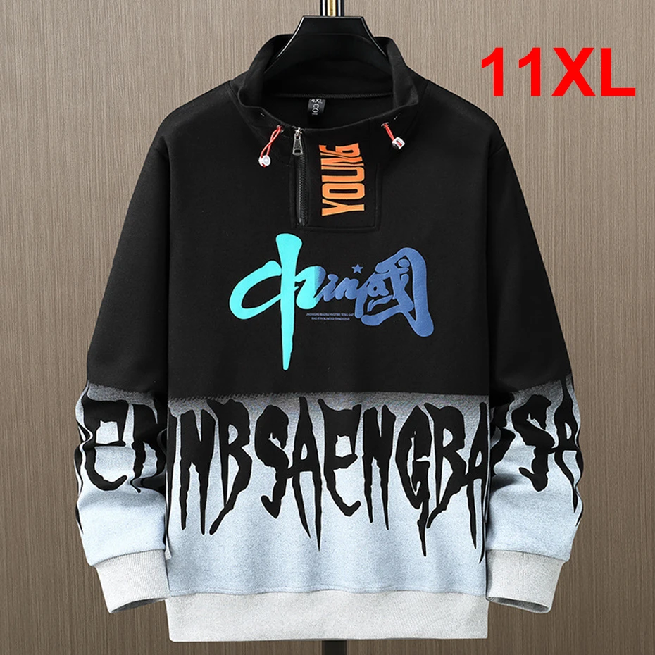 

Plus Size 10XL 11XL Hoodies Men Casual Fashion Gradient Hoodies Male Spring Autumn Hooded Sweatshirt Big Size 11XL