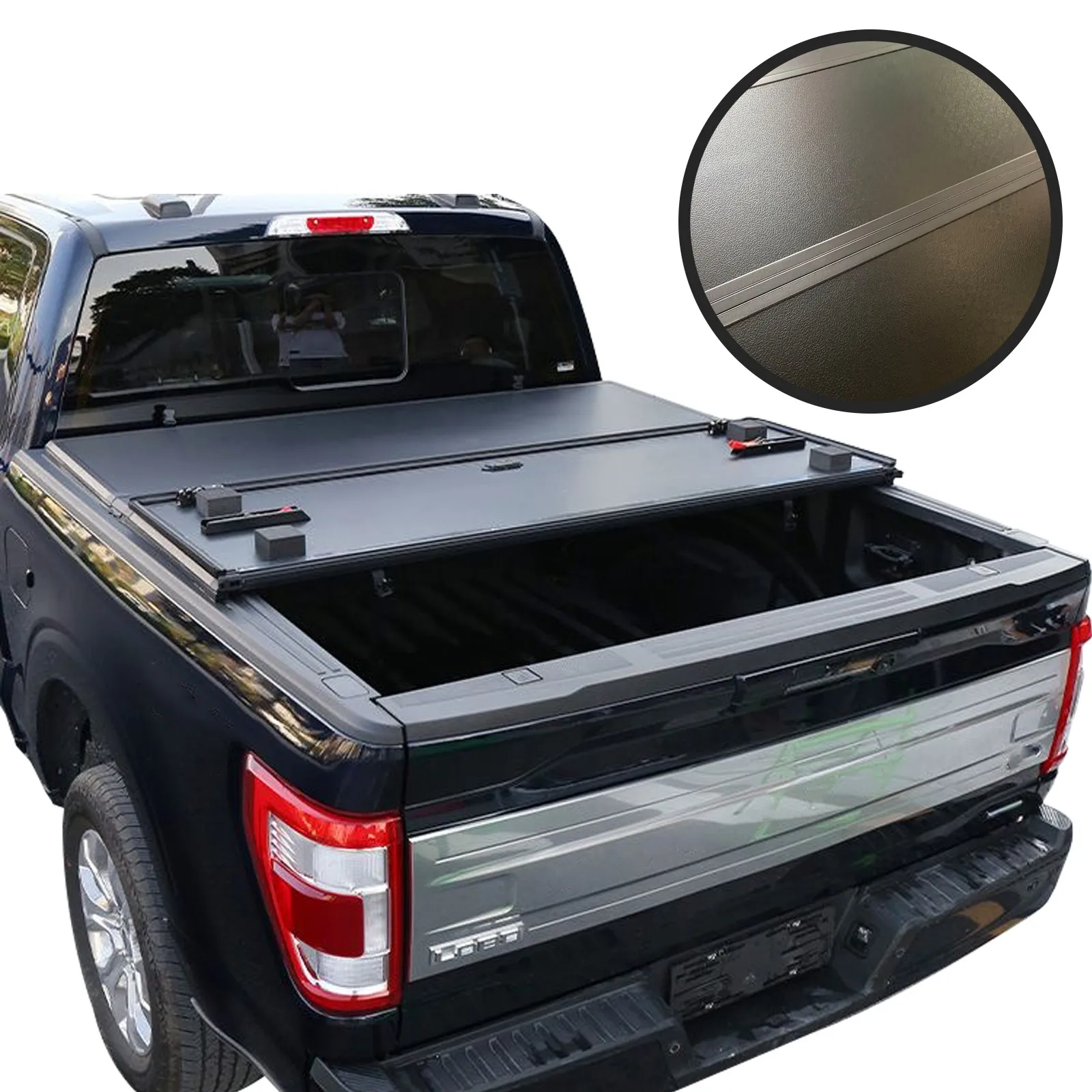 Gemmeo High Quality Hard Three Tri-Fold Truck Bed Pickup Tonneau Cover for Ford F150 F-150 2009-2023