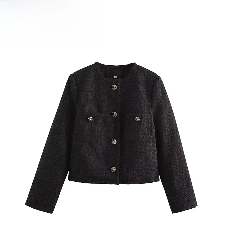 

ZAB Autumn New Faionable Mixed Fabric Outerwear Women's Clothing Design Classic Versatile Small Fraance Sle Coat