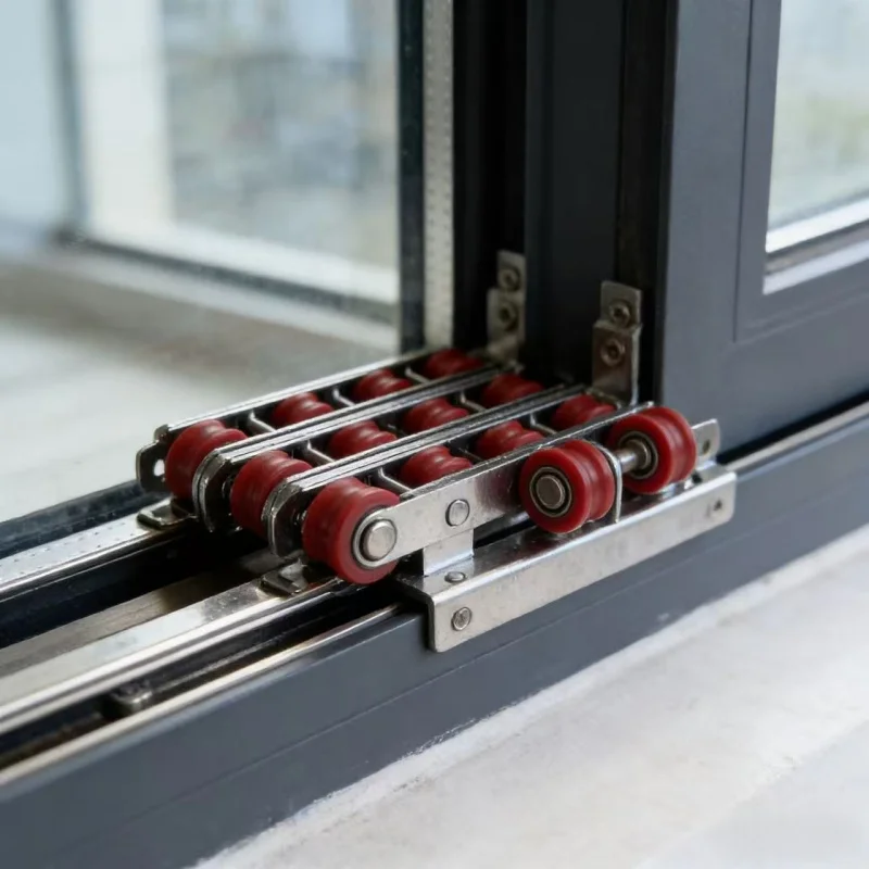 4Pcs sliding door roller, stainless steel copper wheel Plastic steel door and window pulley, old-fashioned sliding door pulley,