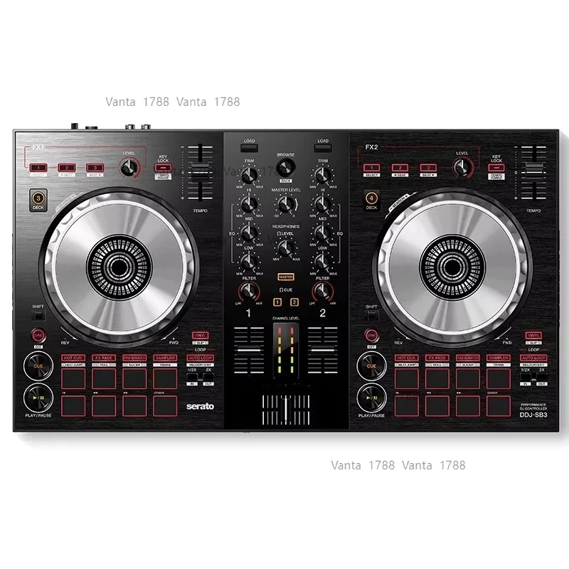 جهاز التحكم بالمعدات الصوتية Pioneer DDJ-SB3 Rekordbox DJ ذو التأثير المعدني لـ DJ الاحترافي