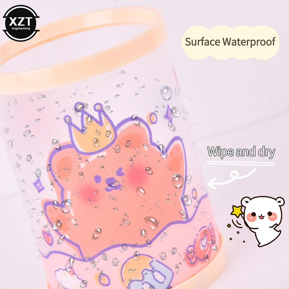 学生のための素敵な漫画のペンホルダー,創造的な文房具,生産アセンブリ,デスクトップ収納バケット,ギフト