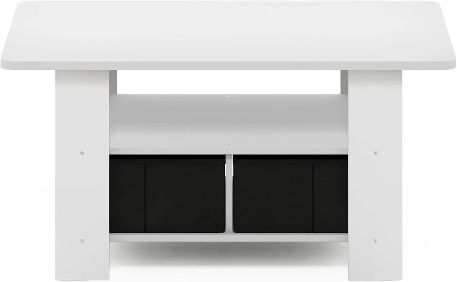 Mesa de centro, 18,9 (P) x 31,5 (L) x 15,6 (A) polegadas, Branco/Preto