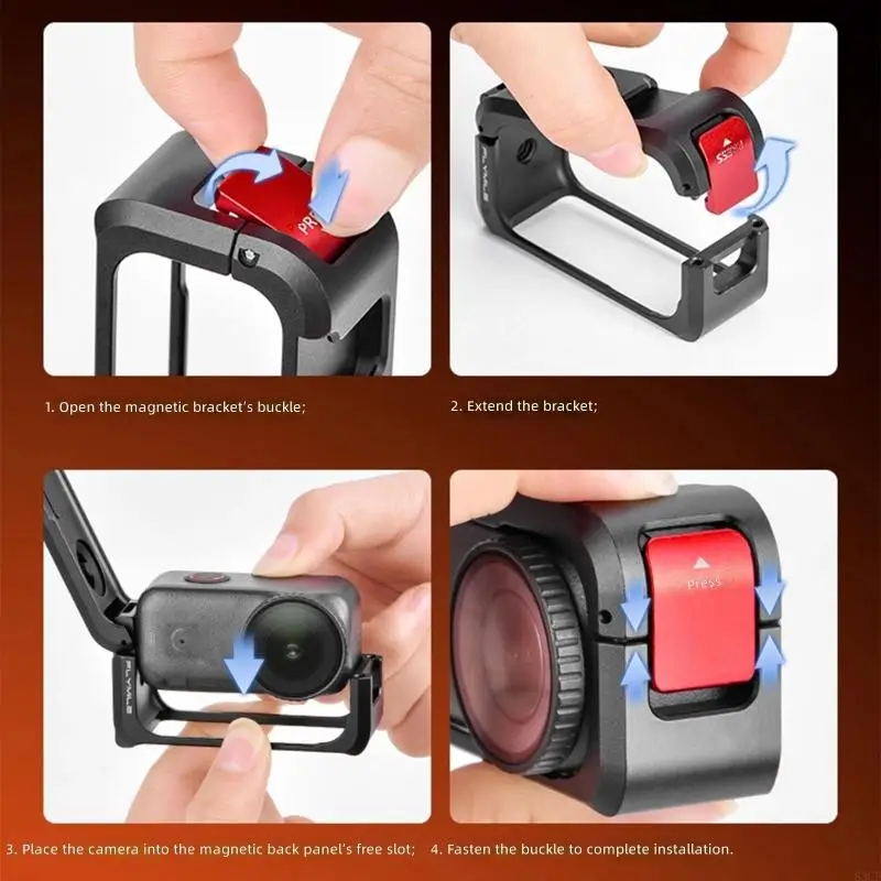 Aluminum Alloy Mixture Camera Cage Nonslip Grip and Accessory Compatibility 83CF