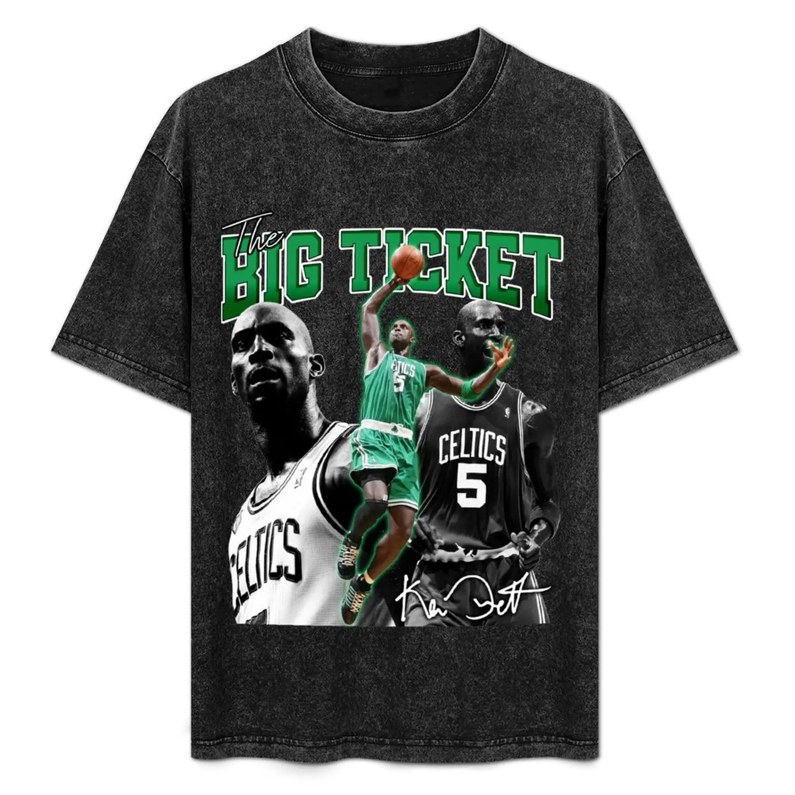 

Kevin Garnett The Big Ticket Boston Basketball Legend Signature Vintage Retro 80s 90s Bootleg Rap Style T-Shirt