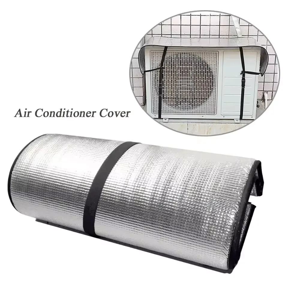 Air Conditioner Top Cover Outdoor Air Conditioning Waterproof Sun Shade Protection Protector Aluminum Film Air Conditioner Cover