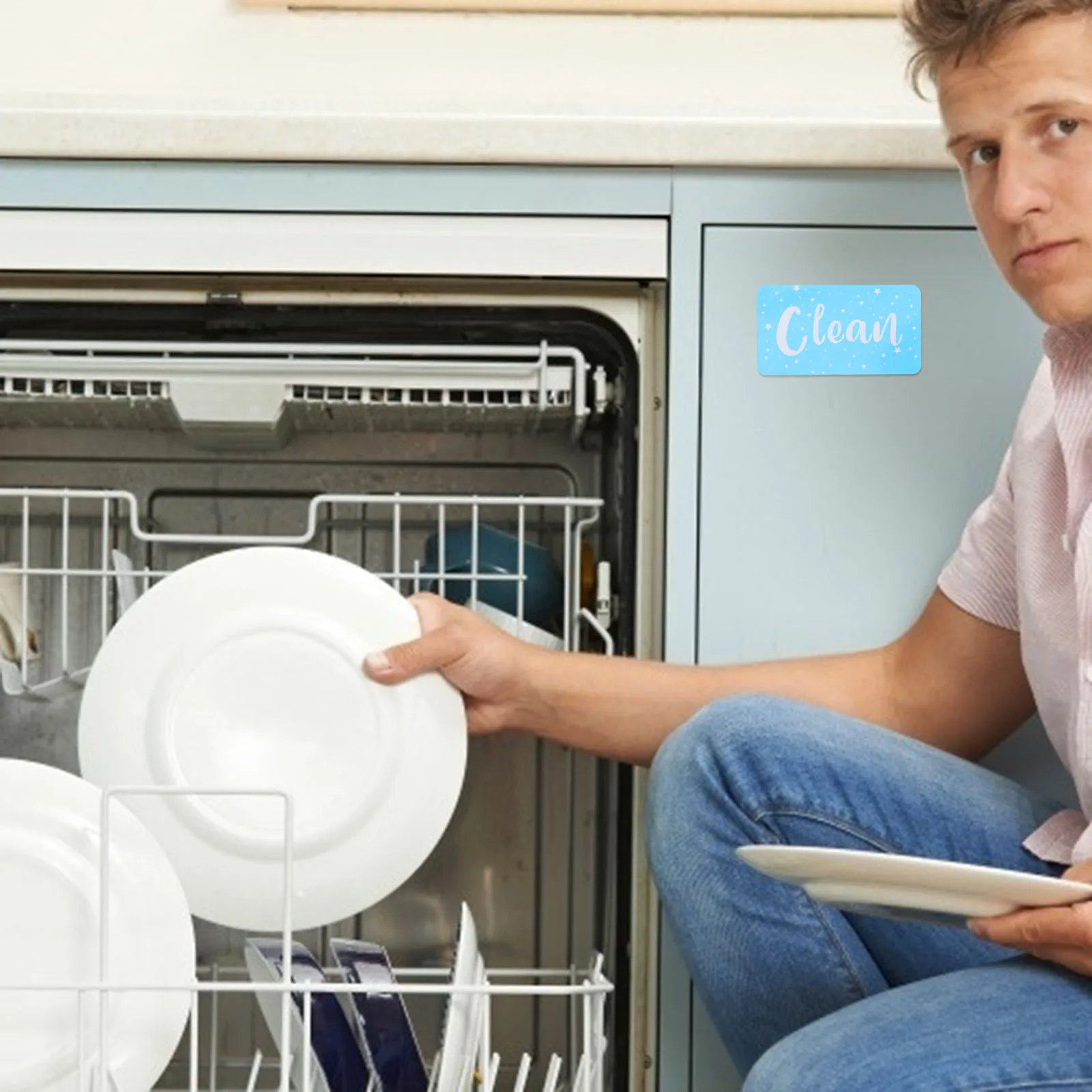 2 قطعة غسالة الصحون نظيفة القذرة المغناطيس تسجيل الوجهين المؤشر المغناطيسي للغسالة الثلاجة المطبخ تنظيف التسمية #2