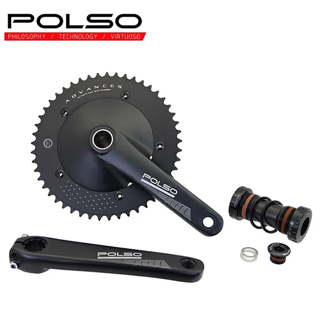 PC001 Bicycle parts hot sale fixed gear anodized crank 165mm 170mm 175mm black silver anodized aluminum alloy crankset