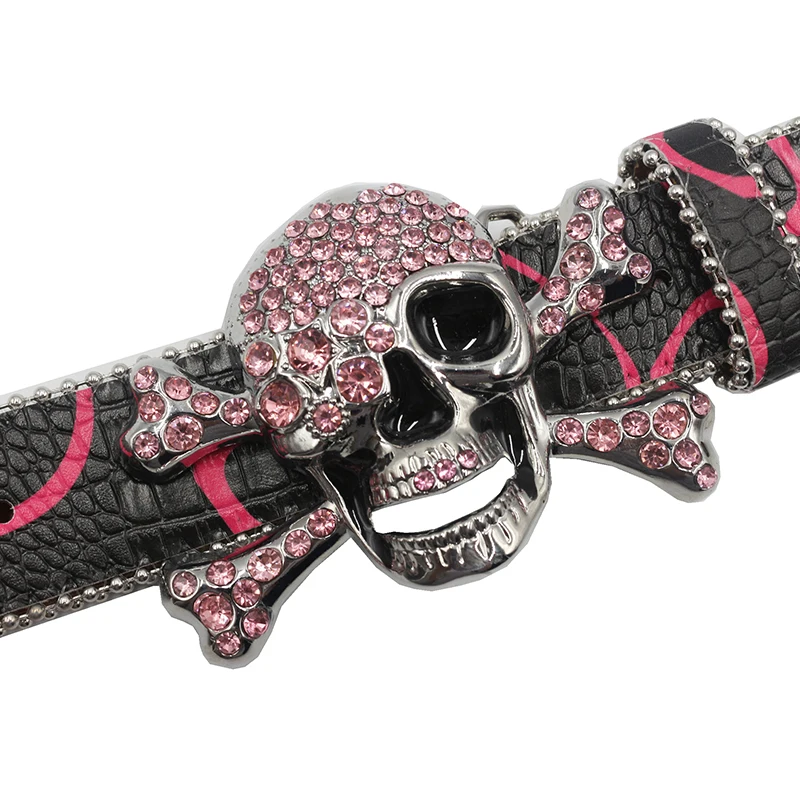 Good Looking Skull Rhinestone Women Belt Fashion Full Diamonds Versatile Waistband Clothing Accessories Luxury Senior Y2k Belt