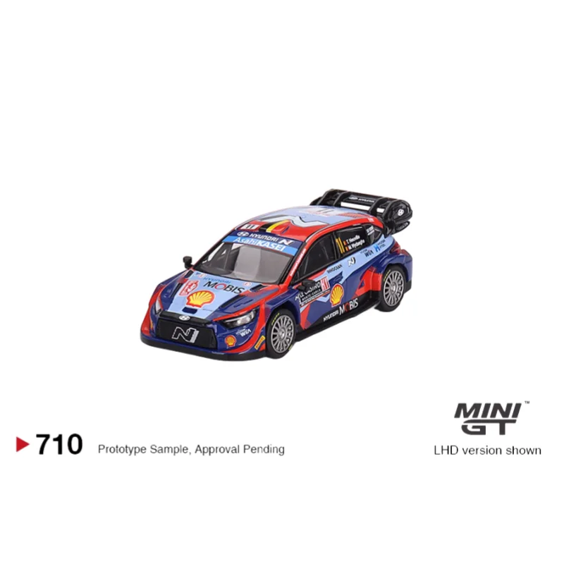 MINI GT 1:64 # 710 Hyundai i20 Rally modelo de coche, juguetes para niños, piezas de colección para adultos, regalos de cumpleaños para niños, decoración de habitación