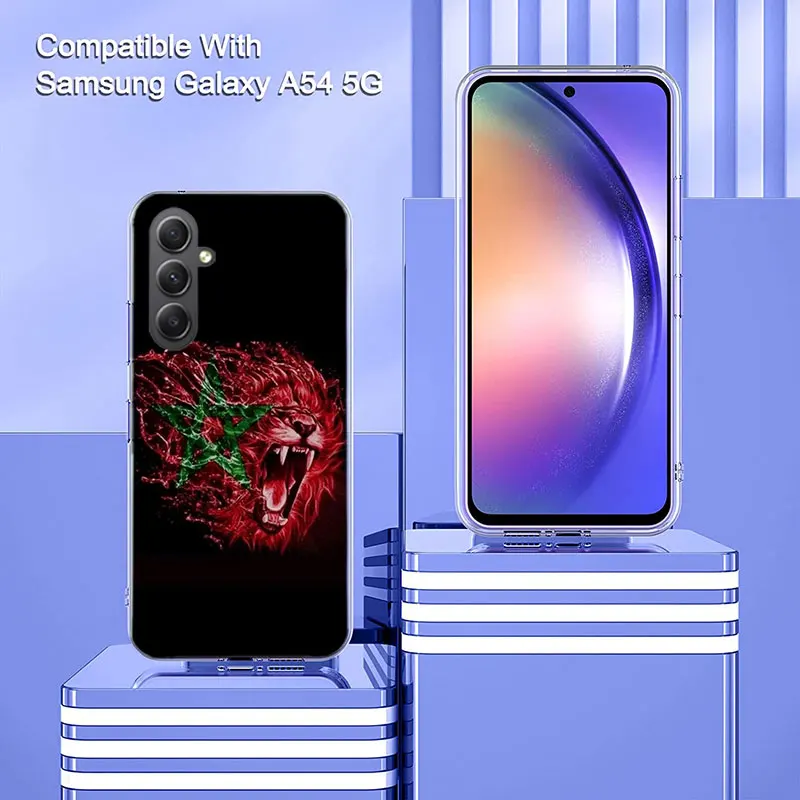 Morocco Flag Soccer Phone Case for Samsung Galaxy A54 A14 A24 A34 A17 A37 A57 A55 A35 A25 A15 A16 A26 A36 A56 A13 A23 A33 A53 A5 view 5