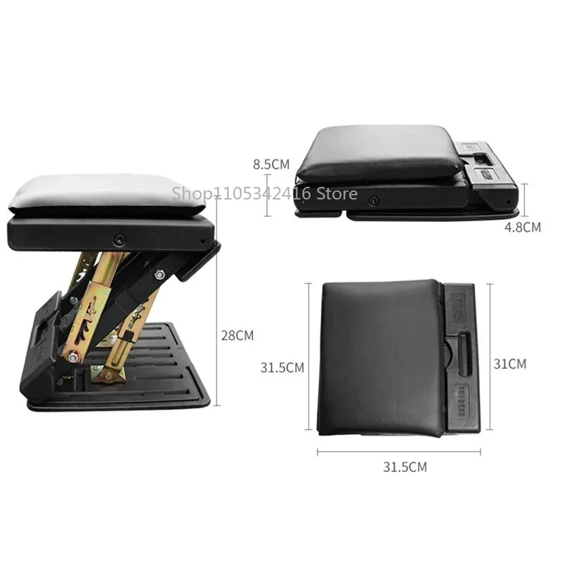 4-Level Height Adjustable Footrest 120Lbs Max-Load Removable Soft Pad for Car Office Home Use