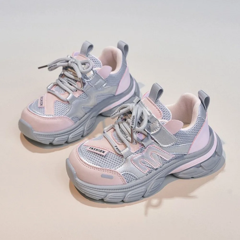 

Fashion New Children Causal School Sneakers 2026 Mesh Breathable Girls Running Sports Shoes Non-slip Sole Kids Basketball Shoes
