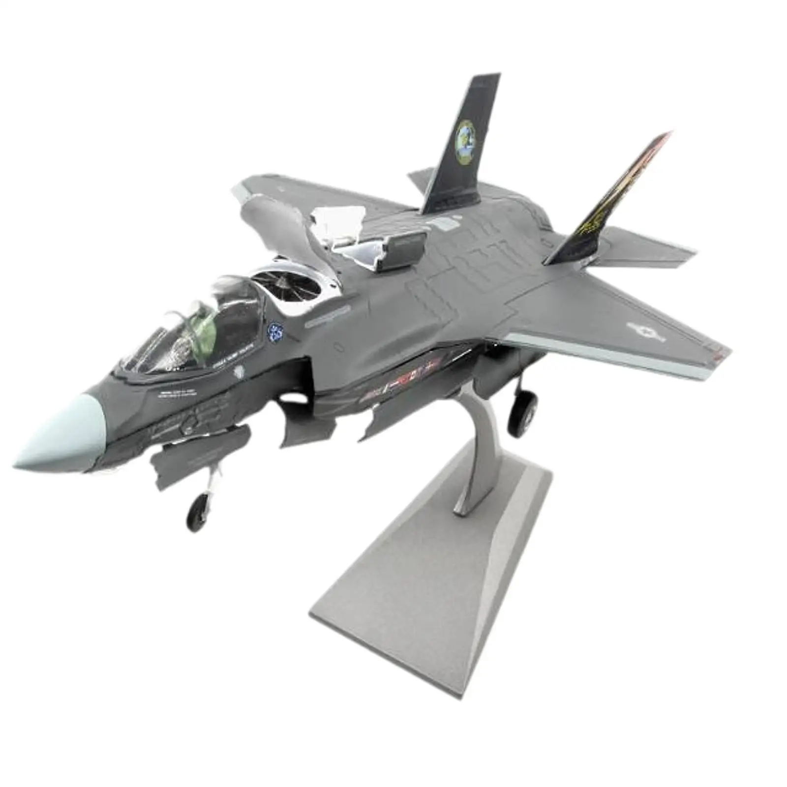 1/72 F35B Fighter Model Collectables Ornament Desktop Decoration with Stand Aircraft Model for Shelf Living Room Home Office Bar