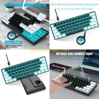 T3EE Wire Mechanical Keyboard Mouse 61Keys RGB Backlit Gaming Keyboards for PC