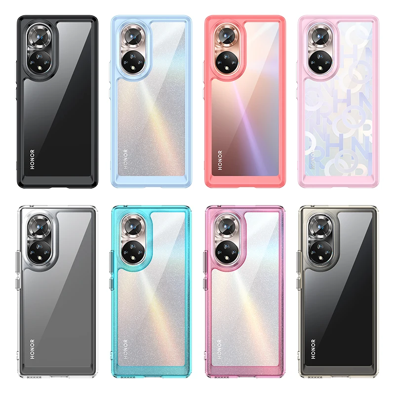 

Прозрачный чехол для Honor 50, чехол для Honor 50, защитные чехлы, твердая Прозрачная мягкая рамка, противоударный бампер для телефона Honor 50