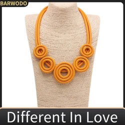 BARWODO Simple Double Layer Necklace For Women Lucky Round Choker Trend Elegant Jewelry Pendant Goth Accessories Rubber Necklace