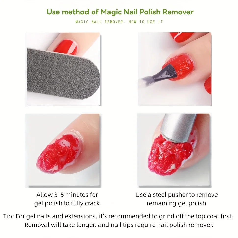 Schnell wirkende Gel-Nagellackentferner, 0,51 fl.oz (15 ml) – schnelle UV-Nagellackentfernung in 2–3 Minuten,