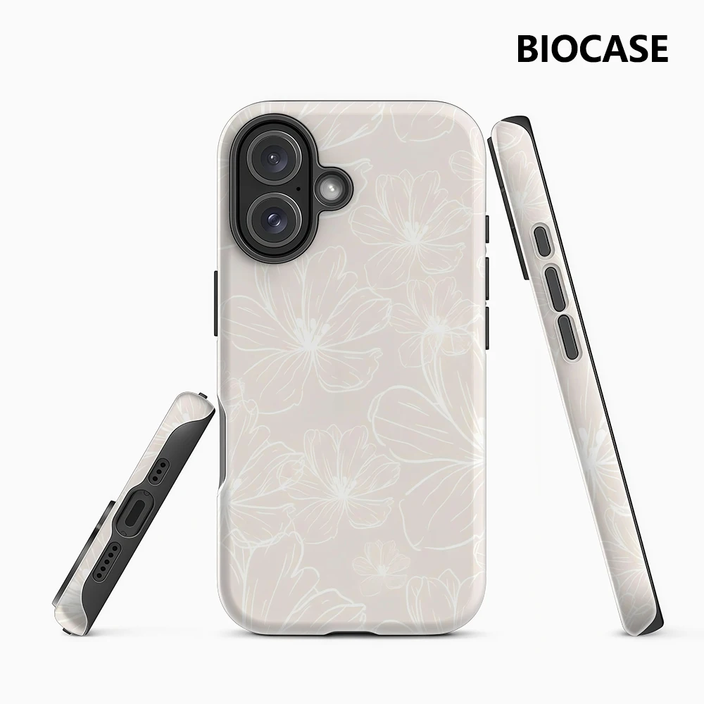

Minimal Floral Line Phone Case for Magnetic Phone Case for IPhone 17 16 15 14 13 Pro Max Plus Single Double-layer Tough Case