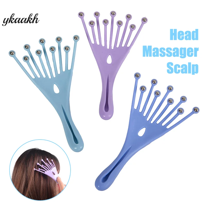 

Head Massager Scalp Neck Comb Roller Five Finger 9 Claws Steel Ball Hand Held Relax Spa Hair Care For Hair Growth Stress Relief