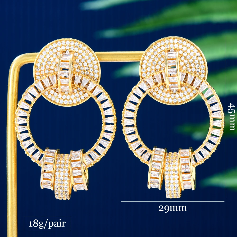 Missvikki New Luxury Circle Earrings Noble Dubai Style Women Birdal Wedding Earrings Fashion Jewelry Trendy Accessories