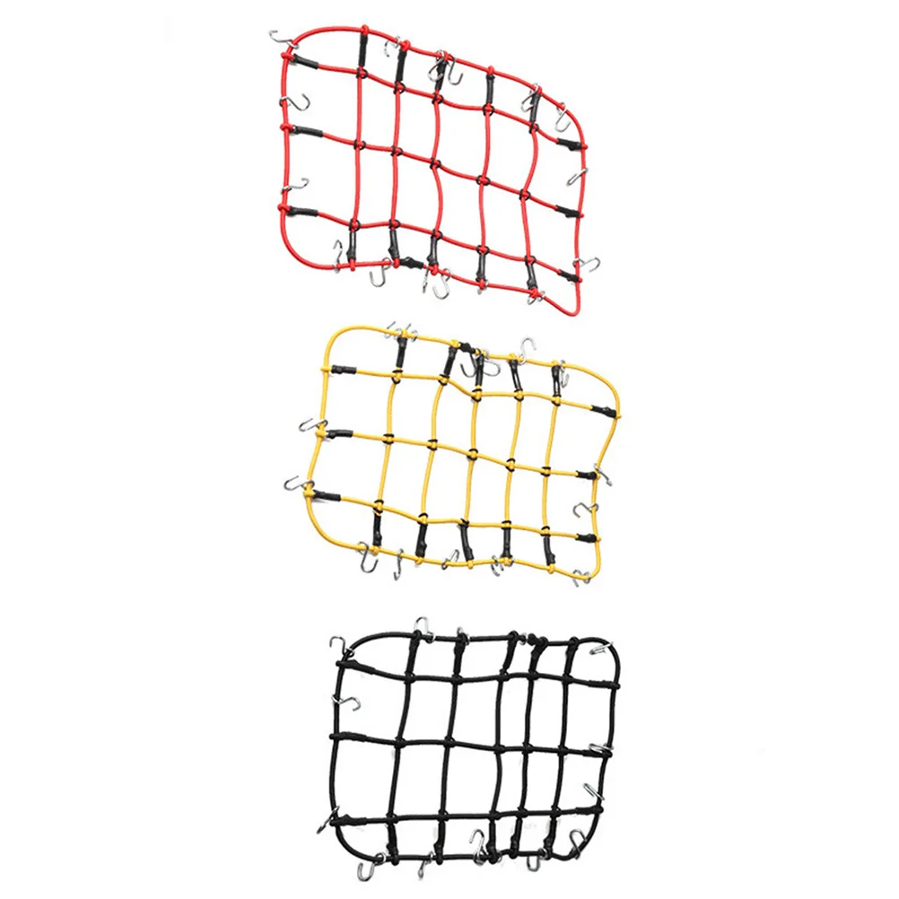 Car Luggage Net Elastic Car Roof Luggage Net Rack Storage Net with Hooks for 1:10 Crawler (Red) 1:10 car luggage net