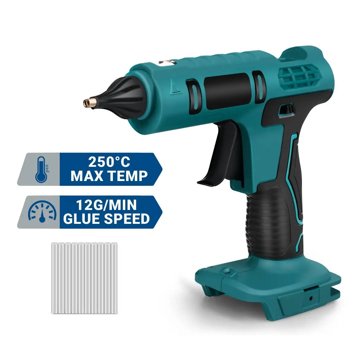 

20V Electric Hot Melt Glue Gun Rapid Heating Intelligent Temperature Control with 10PCS Glue Sticks DIY for Makita Battery