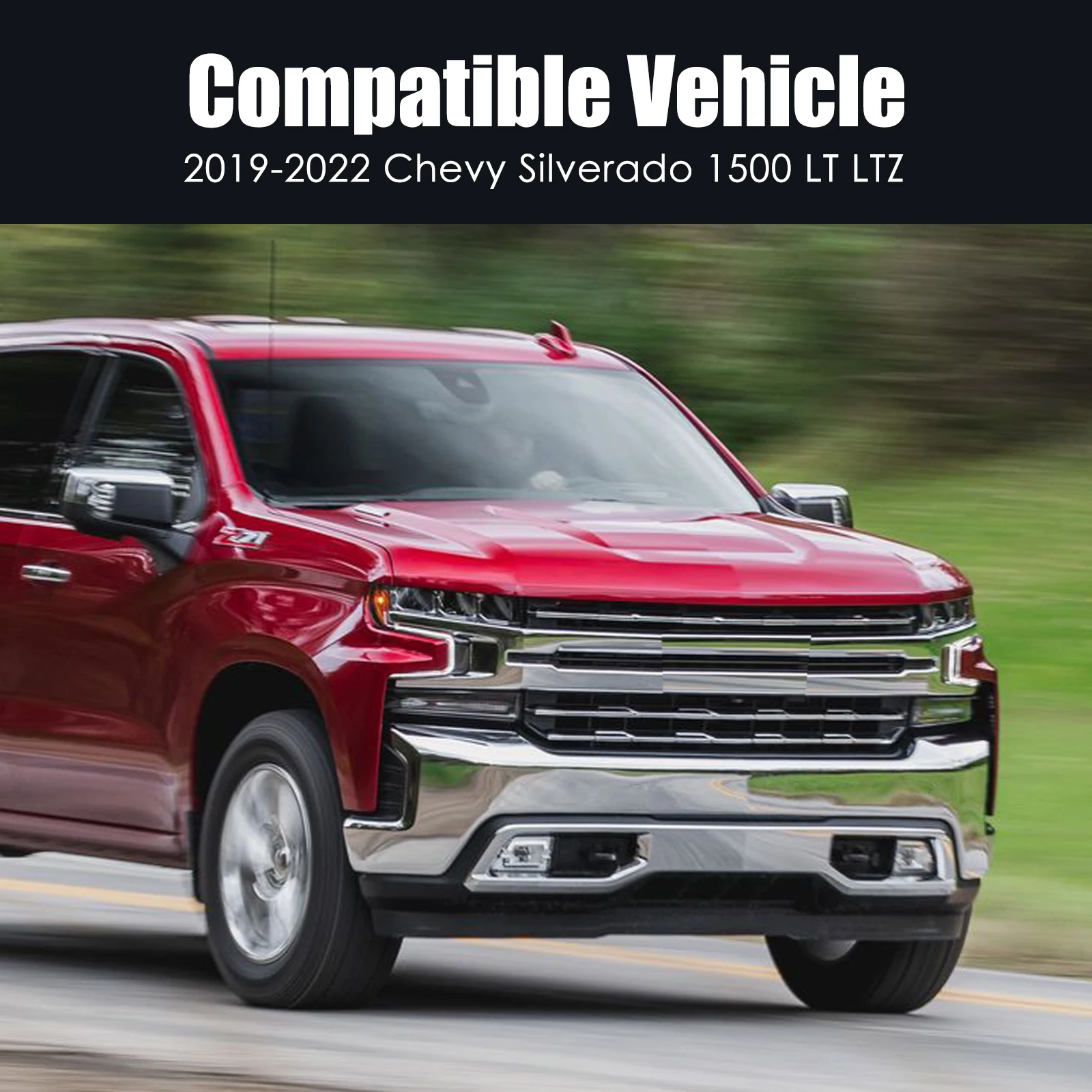 Barra frontal de parachoques para Chevy Silverado 2019 LT LTZ w/o Park, 2020, 2021, 1500