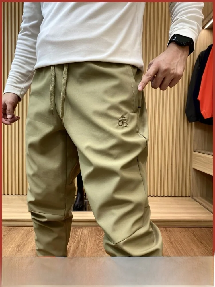 

Nordic Outdoor Men's Fce Lined Plaid Velvet Warm Function Casual Pants Embroidery Design Youthful Urban Sle Faionable