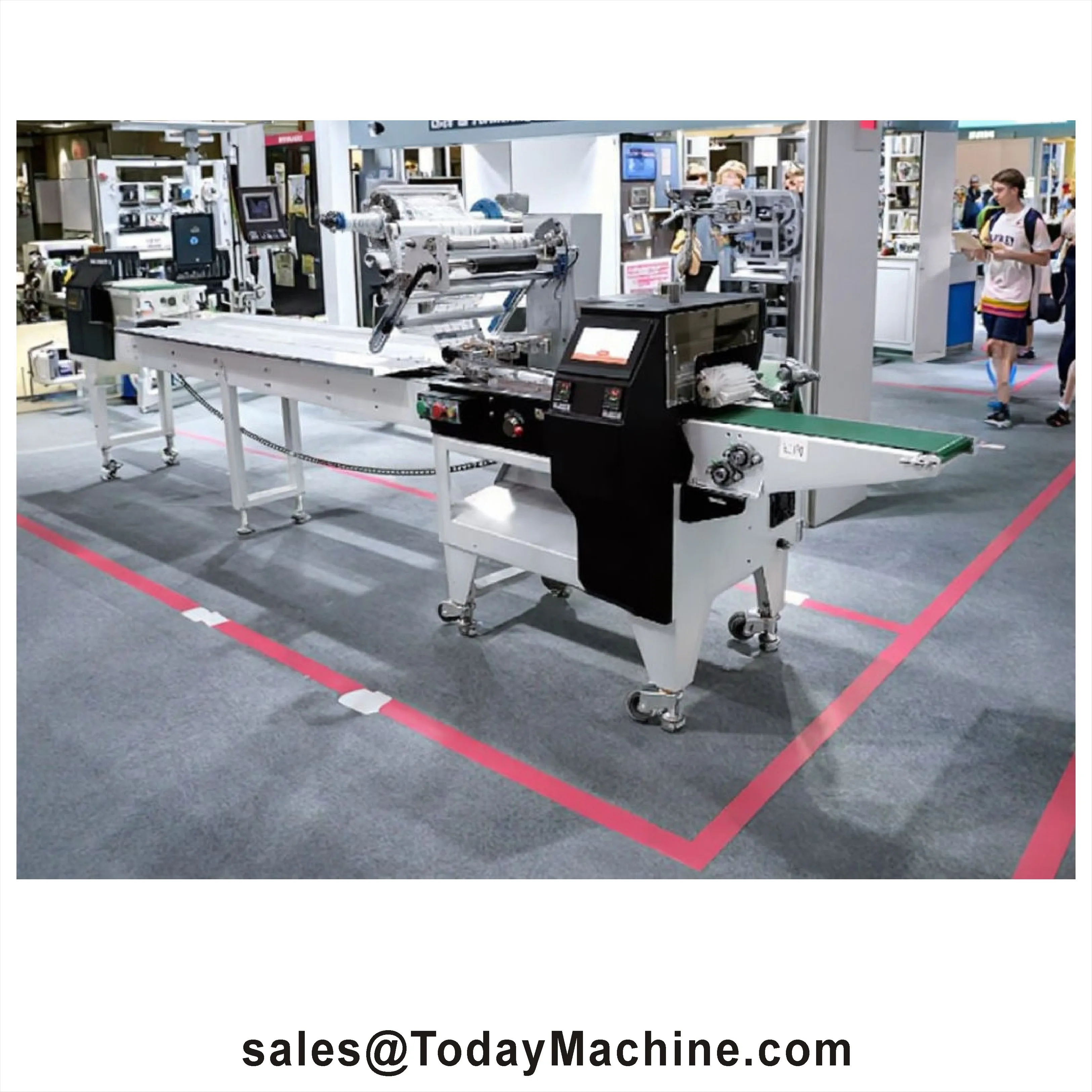 Automatic Flow Wrapper For Steam Stuffed Bun Plastic Film And Bag Packaging Machine For Food Packaging