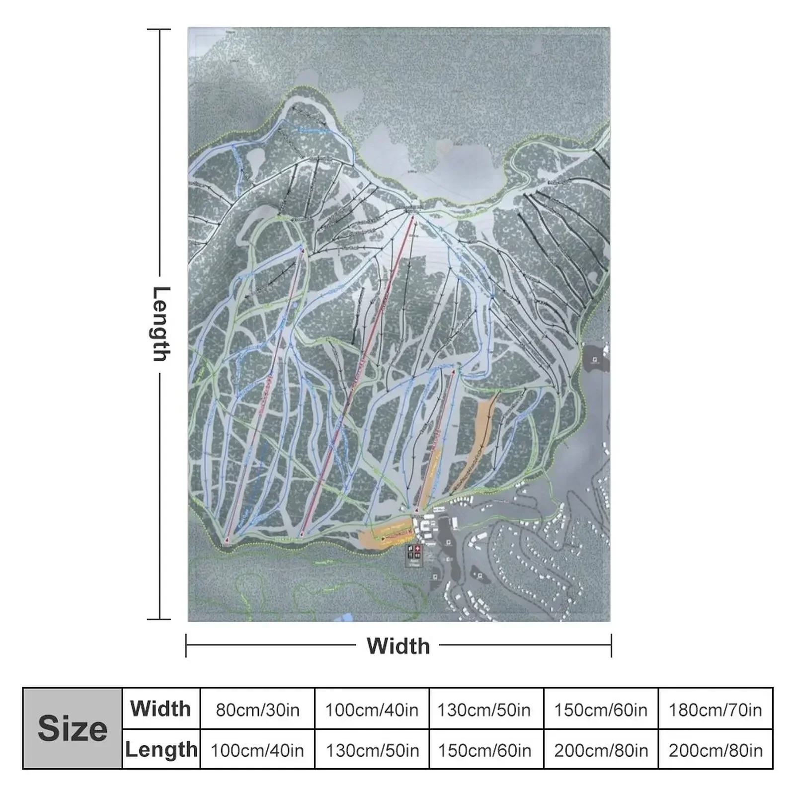 Apex Mountain Resort Trail Map Throw Blanket Baby Moving wednesday Blankets