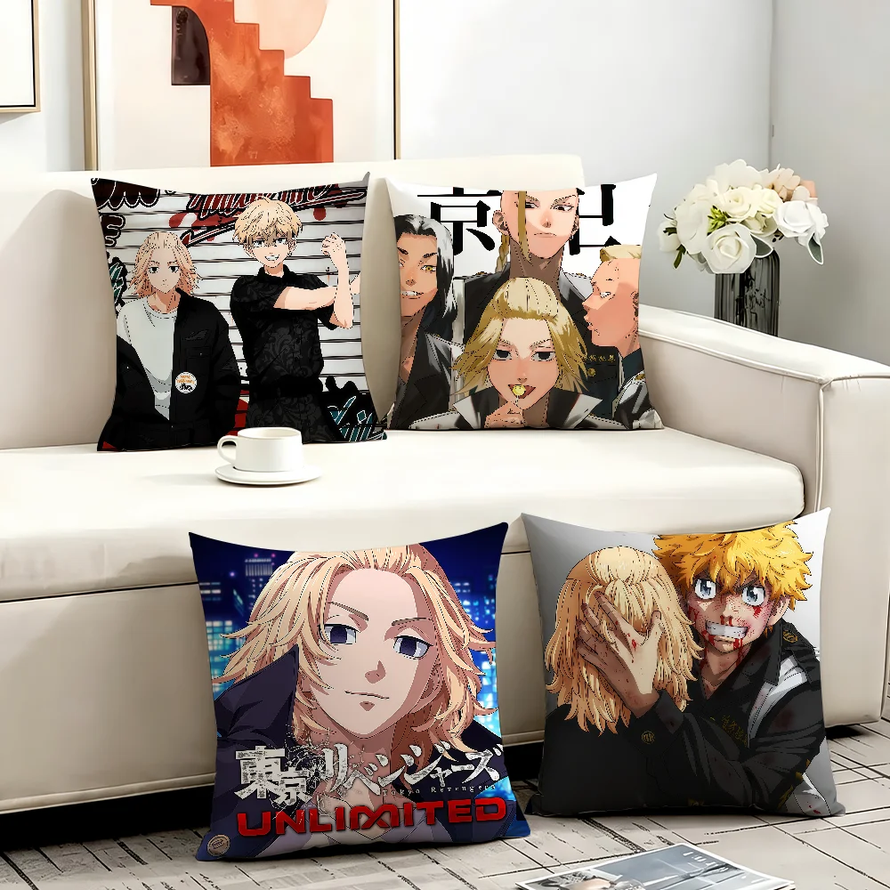 Anime T-Tokyo R-Revenger cushion cover Anti-dustmite Sofa Cushion Decorative Office Cover Lounge Area Indoor & Outdoor Use